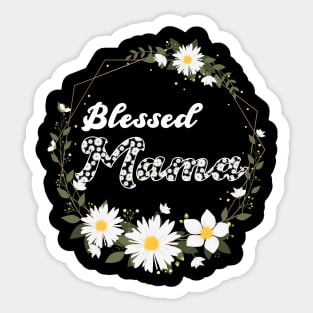 Blesses Mama Daisy Crown Mothers Day Gift Sticker